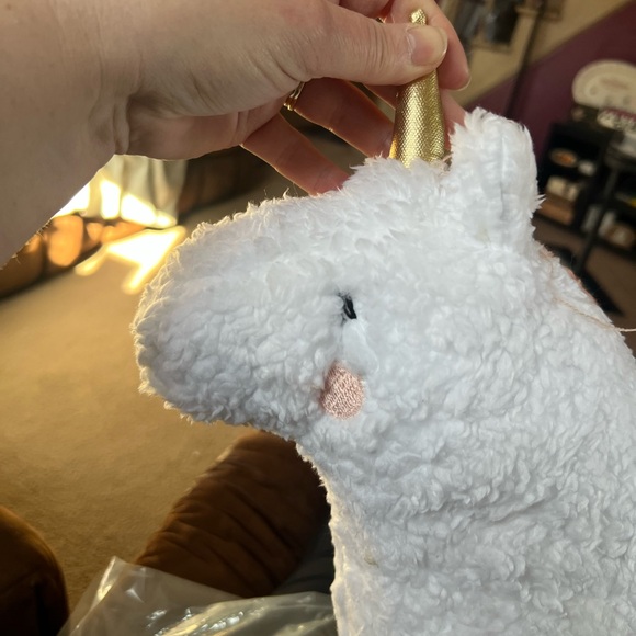 White and Peach Unicorn Plush - Picture 3 of 3